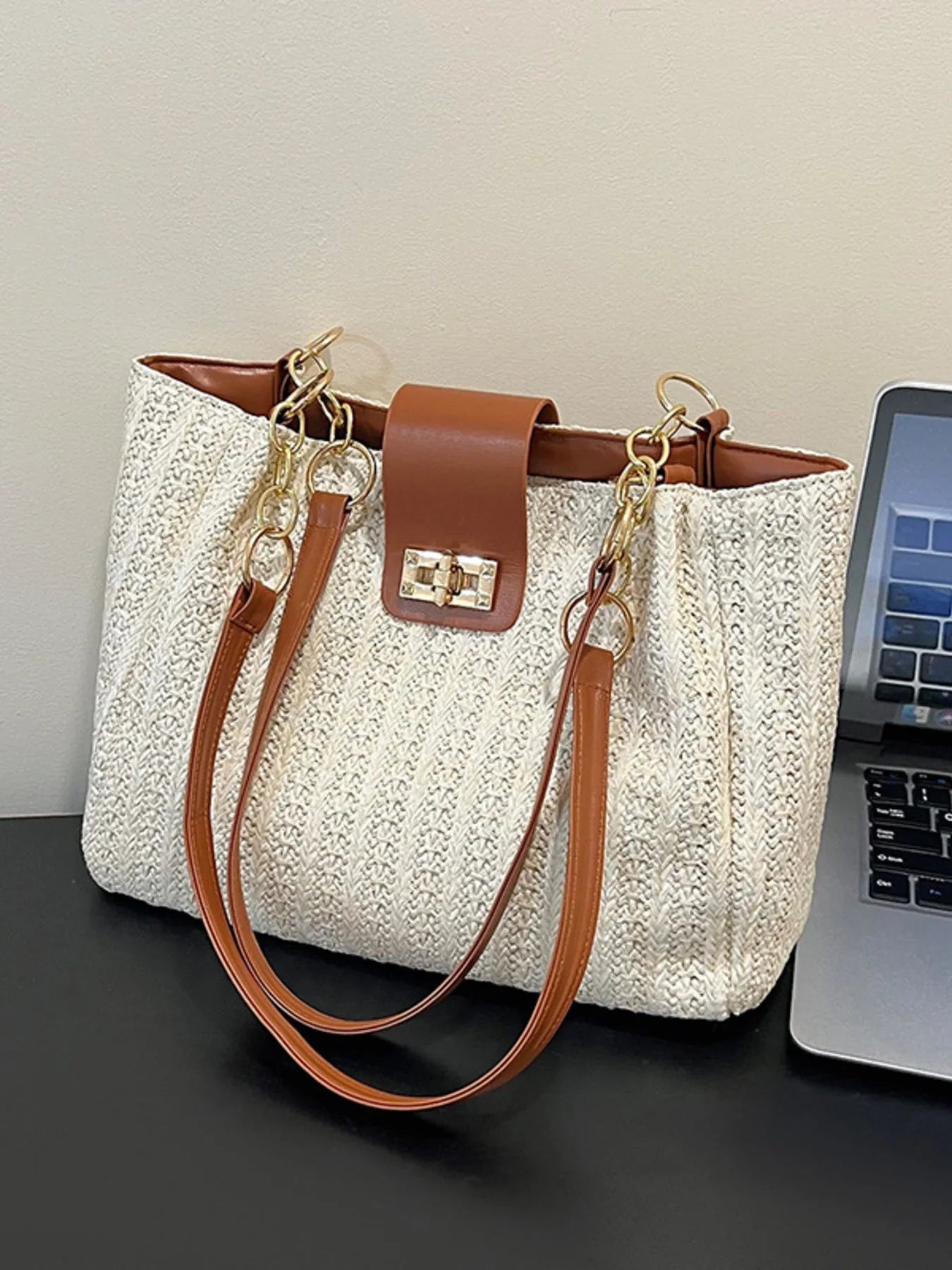 Woven Straw Shoulder Bag