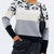 Full Size Leopard Color Block Long Sleeve Sweater Plus Size Light Blue