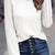 Textured Knit Long Sleeve T-Shirt White