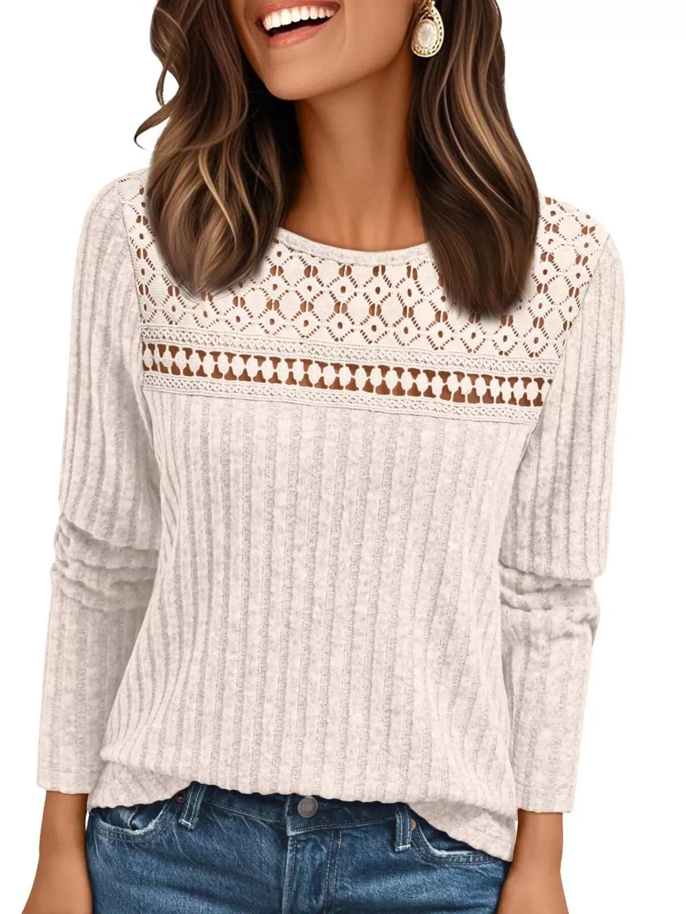Ribbed Long Sleeve T-Shirt