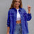 Distressed Drop Shoulder Denim Jacket Royal Blue