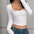 Ribbed Long Sleeve Crop T-Shirt White