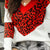 Leopard V-Neck Long Sleeve Sweater Red
