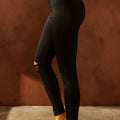 Wide Waistband Distressed Slim Fit Leggings