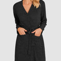 Tied Solid Lounge Nightgown with Pockets