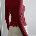 Lace Trim Long Sleeve Top