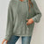 Ribbed Knit Long Sleeve Hoodie Green