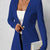 One Button Long Sleeve Blazer Blue