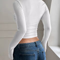 Ribbed Long Sleeve Crop T-Shirt