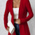 One Button Long Sleeve Blazer Red