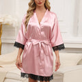 Tied Lace Detail Three-Quarter Sleeve Lounge Nightgown