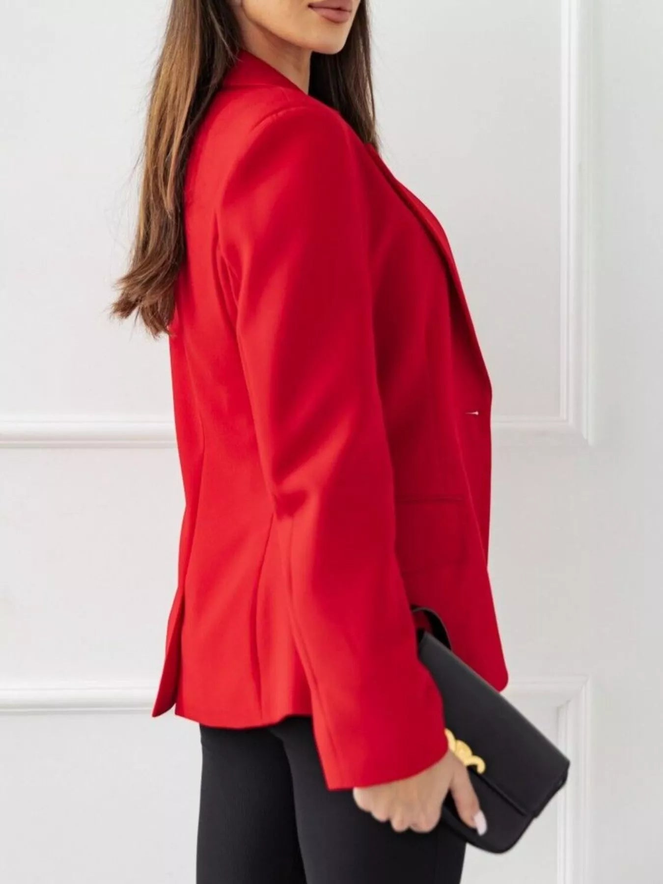 Lapel Collar One Button Blazer