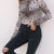 Leopard Print Long Sleeve Mock Neck Bodysuit Brown