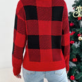 Christmas Plaid Long Sleeve Turtleneck Sweater