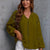 Crochet Tassel Tie Neck Long Sleeve Blouse Moss