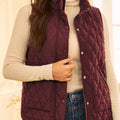 Quilted Snap Down Zip Up Vest Coat