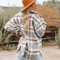 Plaid Button-Down Long Sleeve Jacket