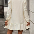 Puff Sleeve Ruffle Hem Mini Dress