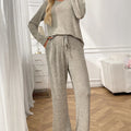 Ribbed Long Sleeve Top and Pants Lounge Set