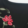 Perfee Embroidered V-Neck Floral Bodysuit
