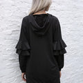 Ruffle Long Sleeve Hooded Mini Dress