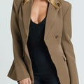 Lapel Collar One Button Blazer