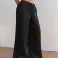 Full Size Drawstring Wide Leg Pants Plus Size