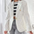 Lapel Collar One Button Blazer White