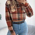 Plaid Button Up Cropped Jacket