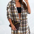 Plaid Longline Jacket with Pockets