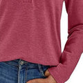 Casual Long Sleeve Button Detail T-Shirt
