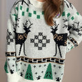 Christmas Element Round Neck Long Sleeve Sweater