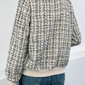 Tweed Zip Up Bomber Jacket