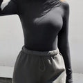 Long Sleeve Crop T-Shirt with Ribbed Texture