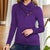 Shiny Buttoned Mock Neck Long Sleeve Blouse Violet