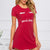 Graphic Round Neck Short Sleeve Lounge Dress Red
