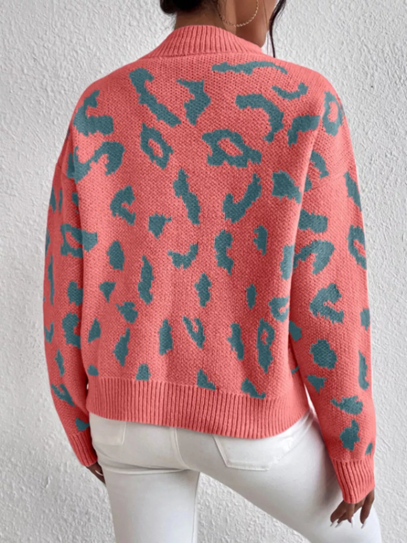 Leopard Mock Neck Sweater