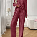 Ribbed Long Sleeve Top and Pants Lounge Set