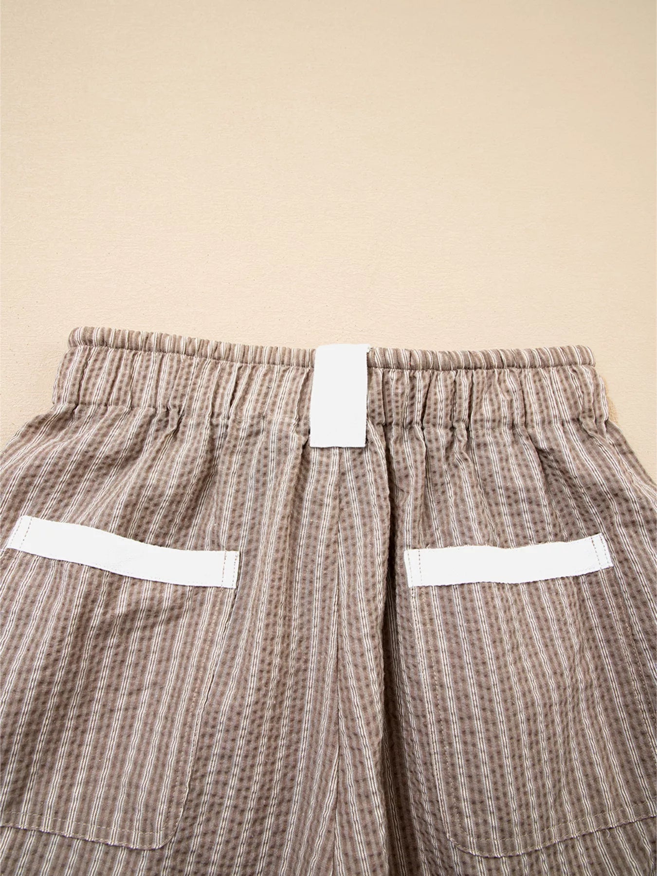 Stripe Drawstring Cargo Jogger Pants with Pockets