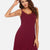 Scoop Neck Spaghetti Strap Lounge Dress Burgundy