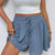 Swiss Dot Lace Up Shorts Light Blue
