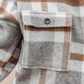 Plaid Button-Down Long Sleeve Jacket