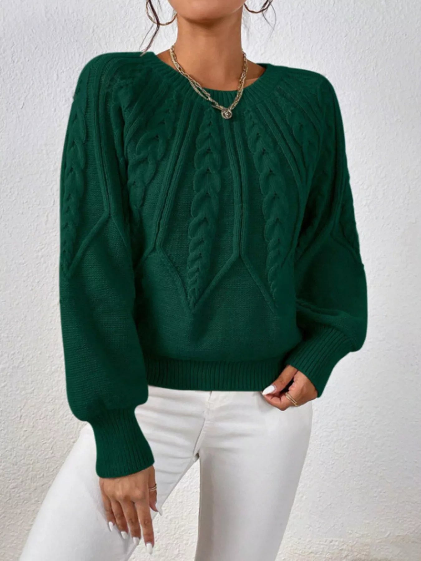 Cable Knit Long Sleeve Sweater