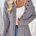Cable-Knit Button-Down Cardigan