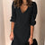Full Size V-Neck Half Sleeve Dress Black