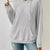 Ribbed Knit Long Sleeve Hoodie Grey