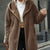 Open Front Ribbed Hooded Coat Taupe