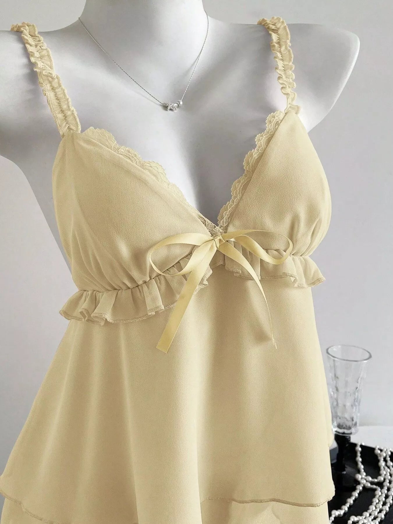 Lace Detail Layered Cami