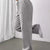 Relaxed Fit Drawstring Waist Solid Pants Light Gray