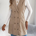 Double-Breasted Long Vest Coat
